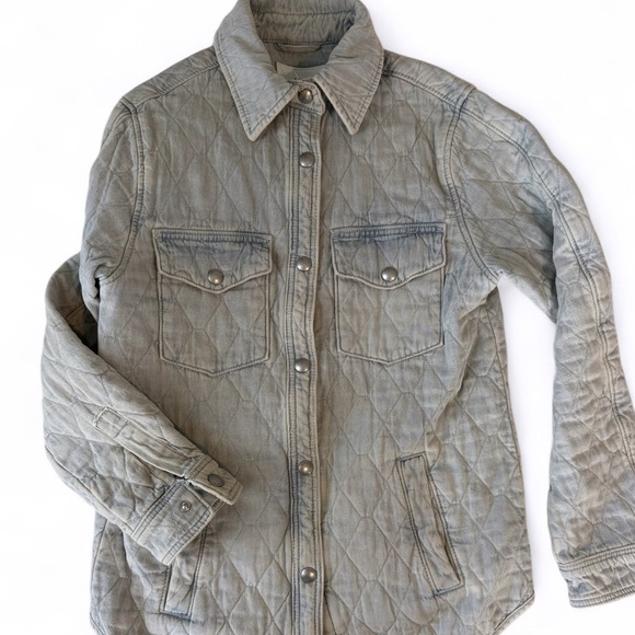 Blank NYC Jackets & Blazers - BLANKNYC Quilted Chambray Button-Up Jacket